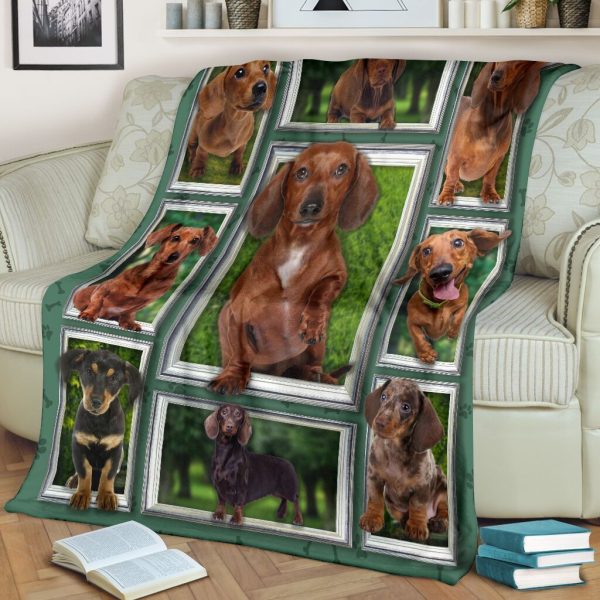 Dachshund Doxie Wiener Dog Funny Dog Lover Gift Fleece Blanket - Image 3