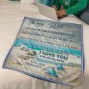 Sea Turtle To My Wife I Love You With All My Heart Fleece Blanket - Image 2