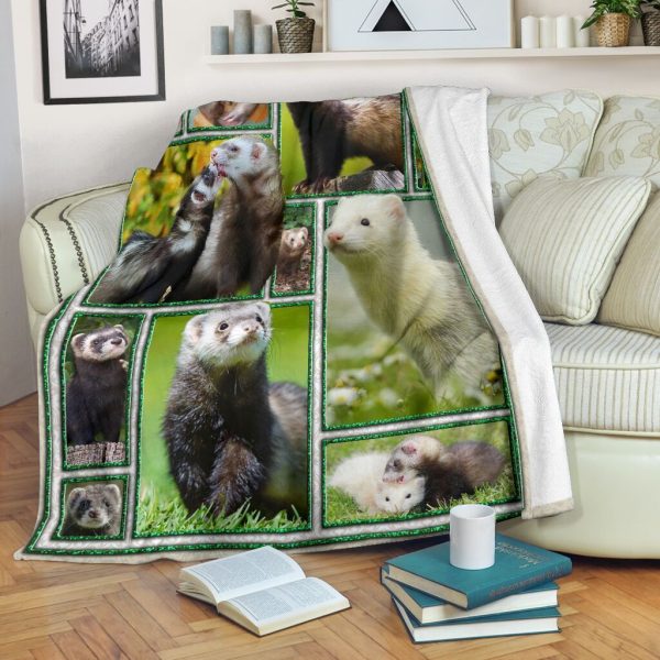 3d Funny Cute Ferrets Ferret Lover Gift Fleece Blanket - Image 2