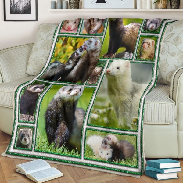 3d Funny Cute Ferrets Ferret Lover Gift Fleece Blanket - Image 3