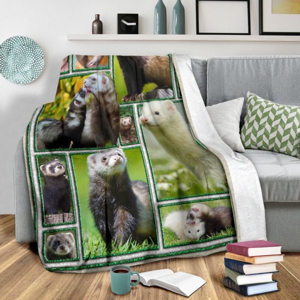 3d Funny Cute Ferrets Ferret Lover Gift Fleece Blanket - Image 4