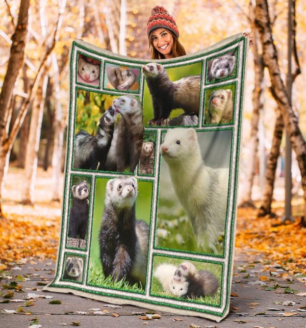 3d Funny Cute Ferrets Ferret Lover Gift Fleece Blanket - Image 5