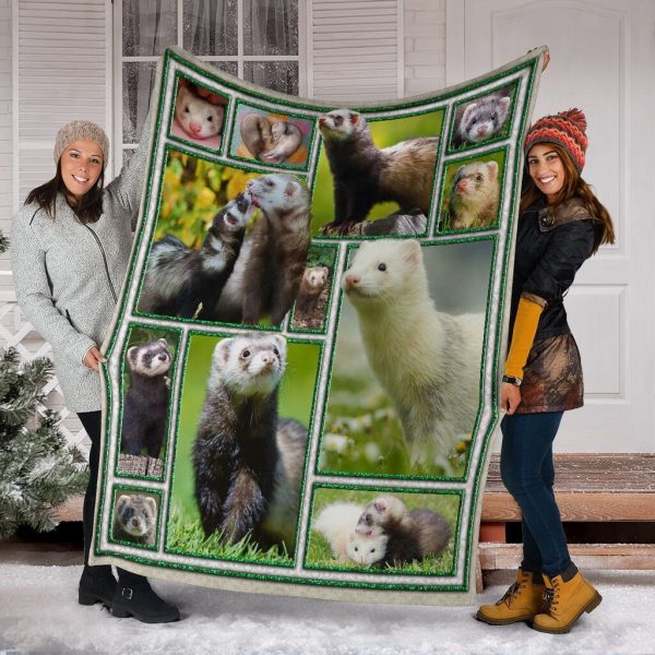 3d Funny Cute Ferrets Ferret Lover Gift Fleece Blanket - Image 6