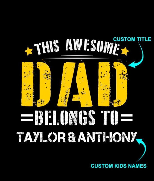 Awesome Dad Custom Name Fleece Blankets Perfect Birthday Gifts For Dad - Image 3