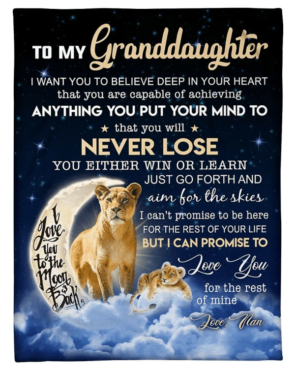 Lovely Message From Nan Gifts For Granddaughters Fleece Blanket - Image 2