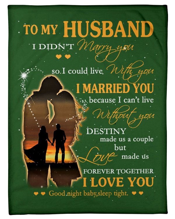 To My Husband You Are My Destiny I Love You Fleece Blanket - Image 2