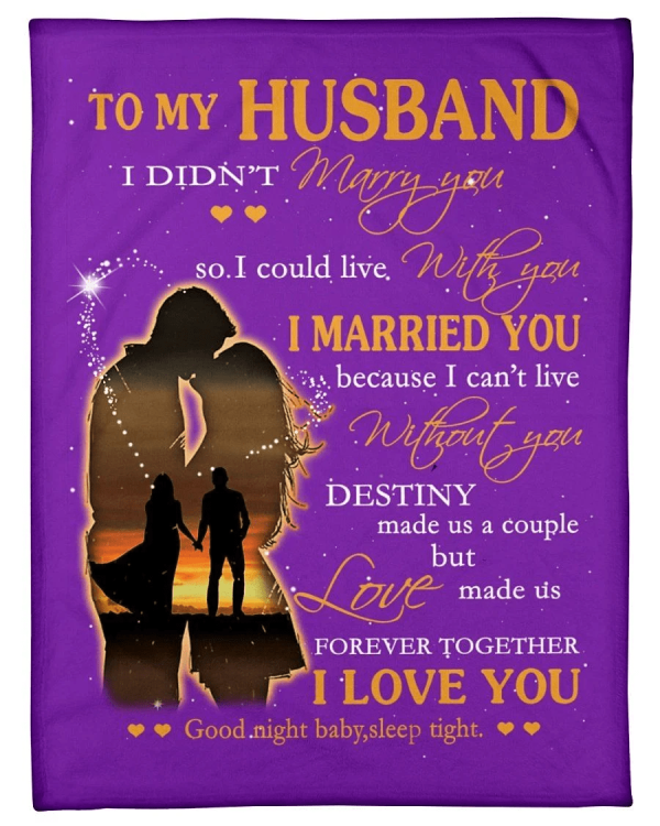 To My Husband You Are My Destiny I Love You Fleece Blanket - Image 3