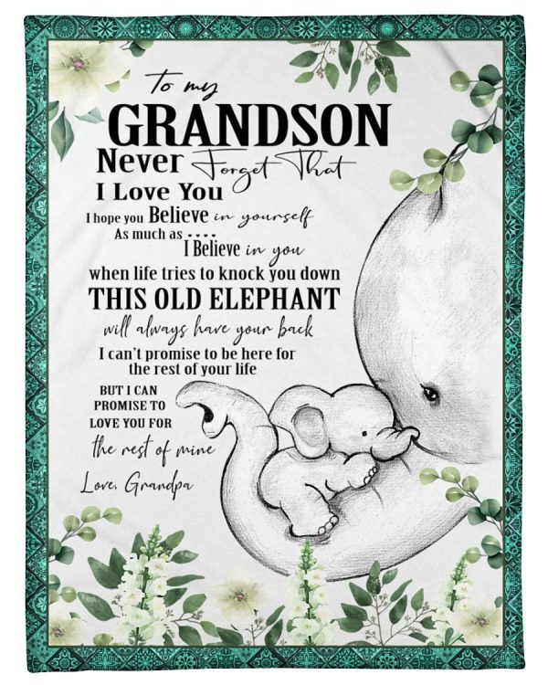 Elephant Grandpa Hopes Grandson To Always Believe In Himself Fleece Bl - Image 2