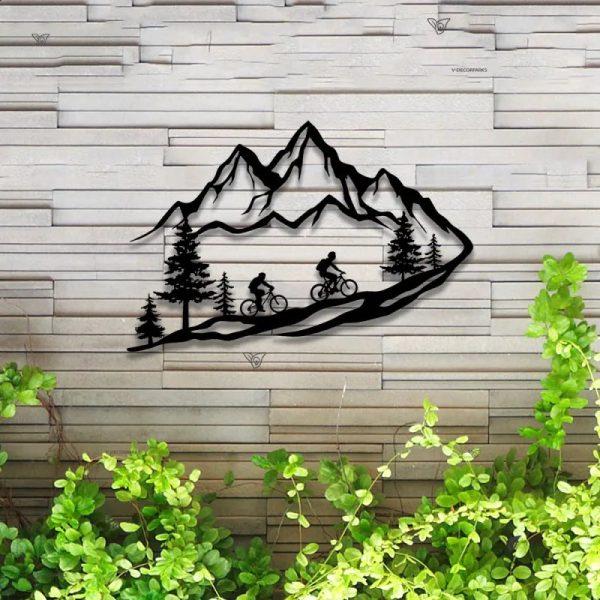 Mountain Biking Metal Wall Art Led Lights, Mountain Bike Metal Sign Wa - Image 4