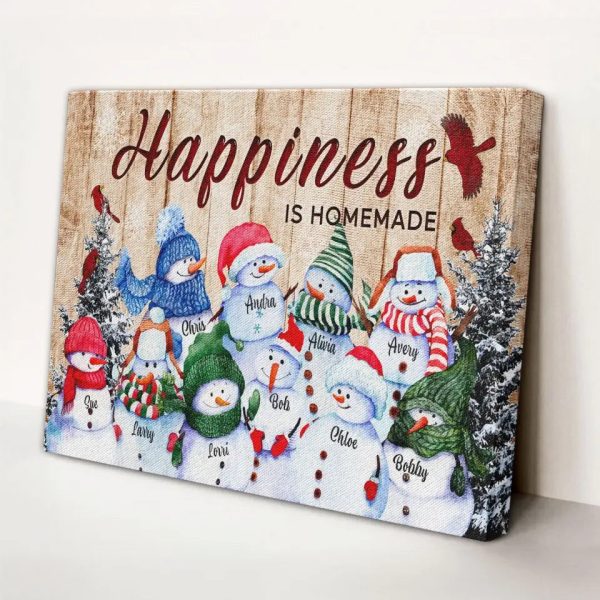 Personalized Canvas Prints Custom Name - Happiness Is Homemade Dem Canvas - Image 4