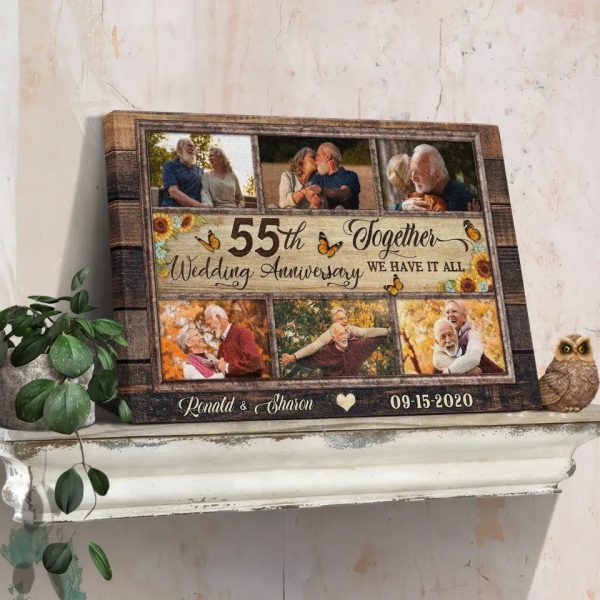 Personalized Canvas Prints, Custom Photos, Couple Gifts, Anniversary Gifts, 55th Anniversary Photo Gift Together We Have It All Dem Canvas - Image 6