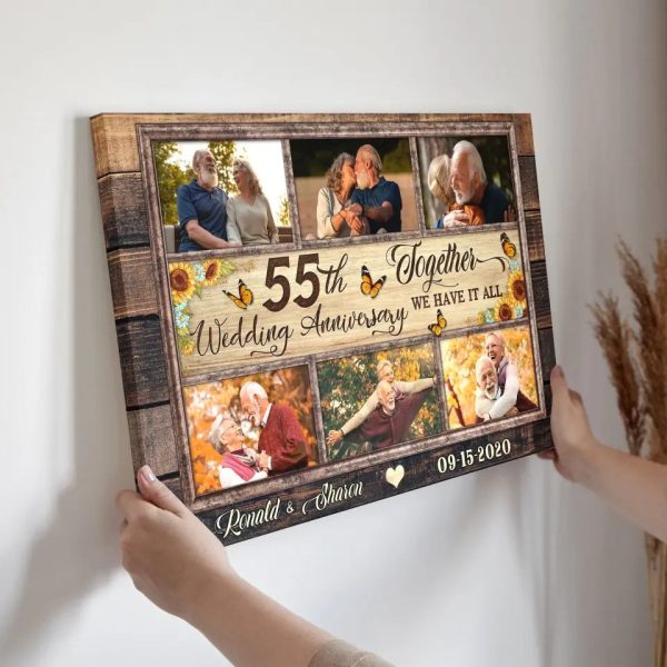 Personalized Canvas Prints, Custom Photos, Couple Gifts, Anniversary Gifts, 55th Anniversary Photo Gift Together We Have It All Dem Canvas