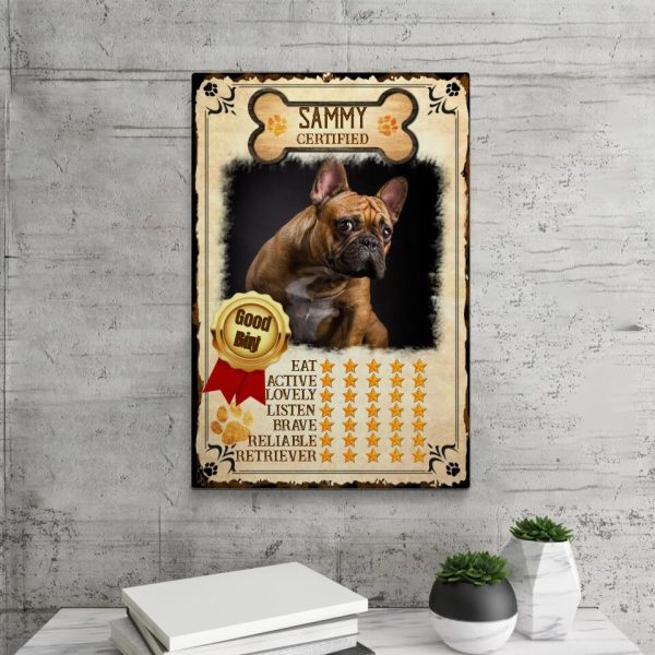 Personalized Canvas Prints Name And Upload Photo - Pet Power, Love Dog, Dog Lover, Dog Portrait, Certified, Eat Level, Active Level Dem Canvas - Image 3