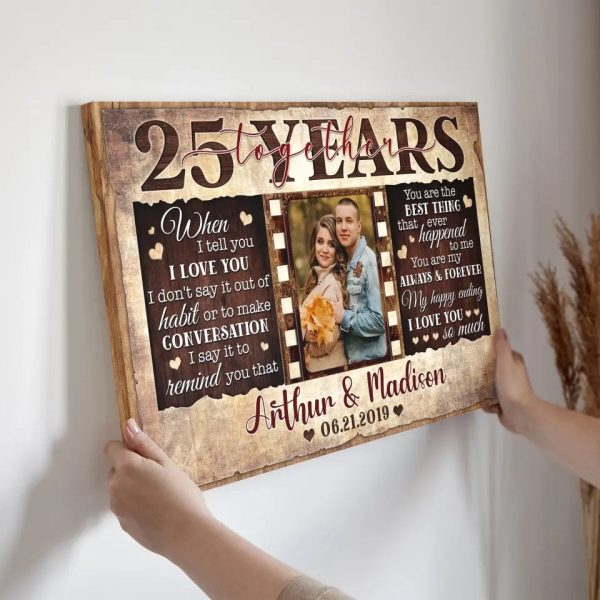 Personalized Canvas Prints, Custom Photos, Couple Gifts, Wedding Gifts, Unique 25 Years Anniversary Gift Dem Canvas - Image 8