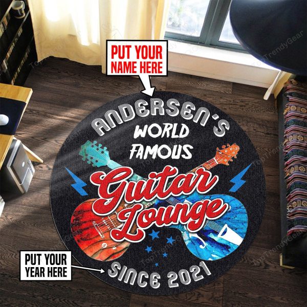 Personalized Guitar Lounge Living Room Round Mat Circle Rug - Image 3