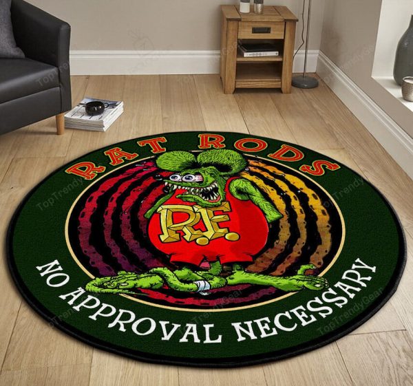 Rat Rod No Approval Necessary Round Mat Round Floor Mat Room Rugs Carpet Outdoor Rug Washable Rugs - Image 3