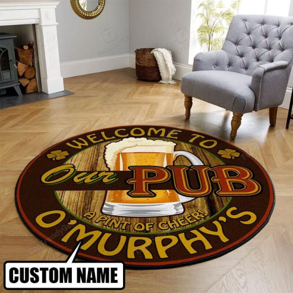 Personalized Tavern Bar Round Mat Round Floor Mat Room Rugs Carpet Outdoor Rug Washable Rugs - Image 2