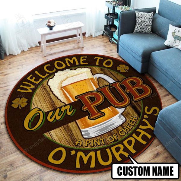 Personalized Tavern Bar Round Mat Round Floor Mat Room Rugs Carpet Outdoor Rug Washable Rugs - Image 3