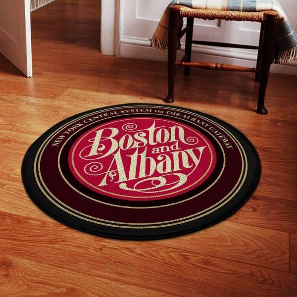 Bar Round Mat Boston & Albany Railroad Round Floor Mat Room Rugs Carpet Outdoor Rug Washable Rugs