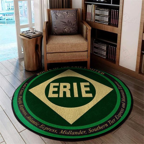 Erie Round Mat Erie Lackawanna Railroad Round Floor Mat Room Rugs Carpet Outdoor Rug Washable Rugs - Image 2