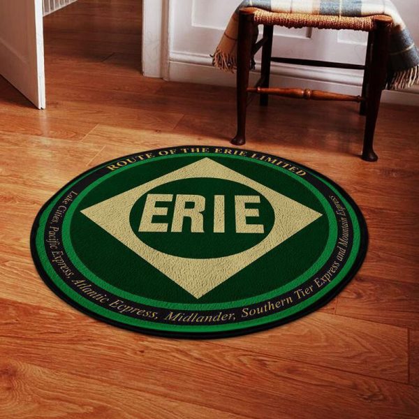 Erie Round Mat Erie Lackawanna Railroad Round Floor Mat Room Rugs Carpet Outdoor Rug Washable Rugs