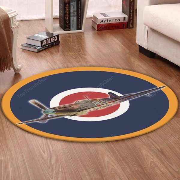 Supermarine Round Mat Supermarine Spitfire Round Floor Mat Room Rugs Carpet Outdoor Rug Washable Rugs - Image 2