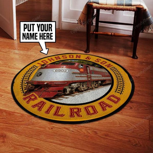 Personalize Tennessee Central Railway Round Mat Round Floor Mat Room Rugs Carpet Outdoor Rug Washable Rugs - Image 2