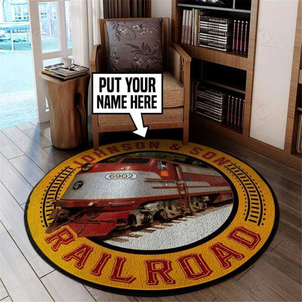 Personalize Tennessee Central Railway Round Mat Round Floor Mat Room Rugs Carpet Outdoor Rug Washable Rugs