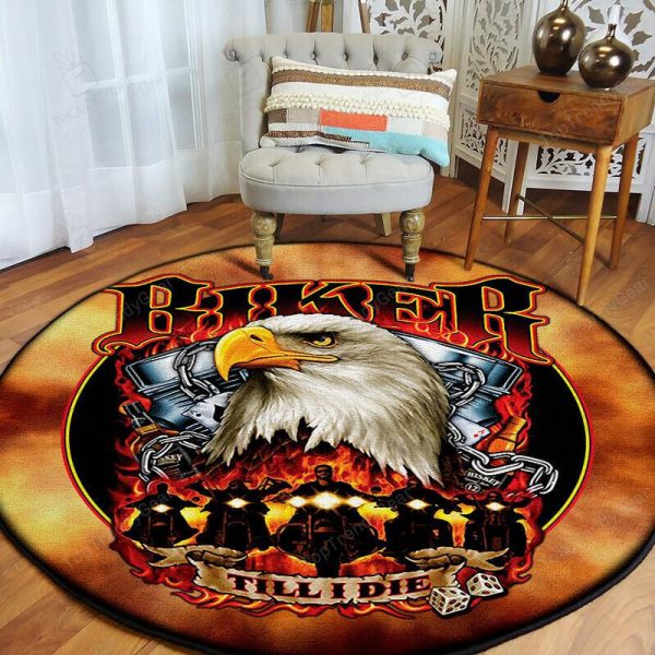 Biker Till I Die Round Mat Round Floor Mat Room Rugs Carpet Outdoor Rug Washable Rugs - Image 2