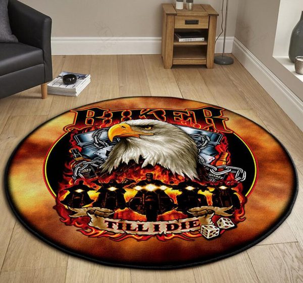 Biker Till I Die Round Mat Round Floor Mat Room Rugs Carpet Outdoor Rug Washable Rugs