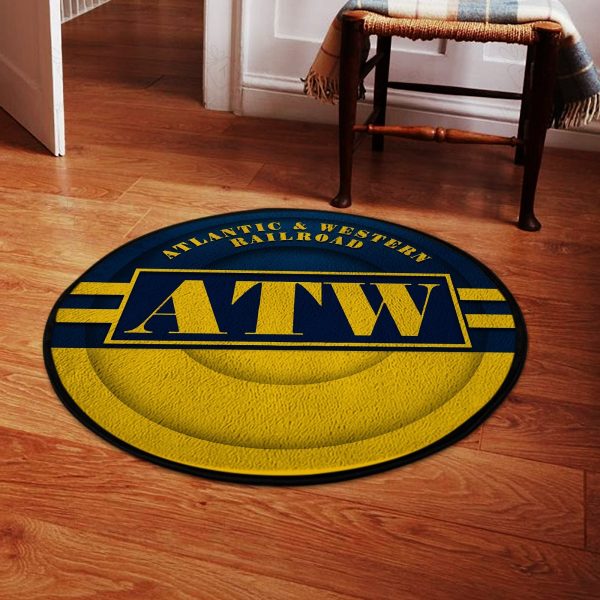 Awrr Round Mat Atlantic & Western Railroad Round Floor Mat Room Rugs Carpet Outdoor Rug Washable Rugs