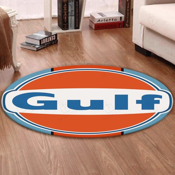 Lemans Round Mat Gulf Racing Lemans Steve Mcqueen Living Room Rugs, Bedroom Rugs, Kitchen Rugs - Image 2