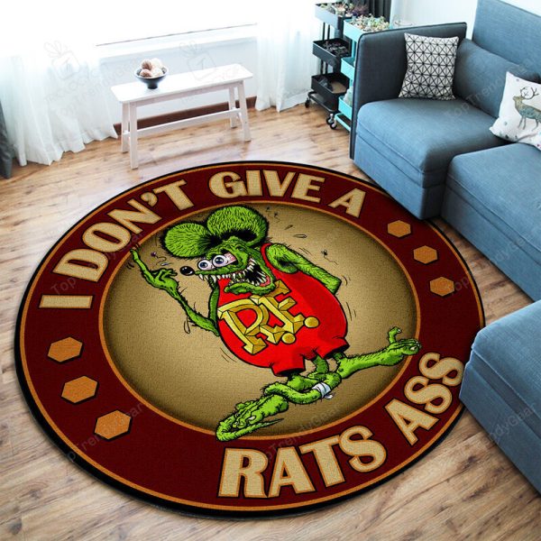 I Don'T Give A Rats Ass Hot Rod Round Mat Round Floor Mat Room Rugs Carpet Outdoor Rug Washable Rugs - Image 2