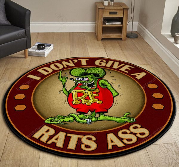 I Don'T Give A Rats Ass Hot Rod Round Mat Round Floor Mat Room Rugs Carpet Outdoor Rug Washable Rugs - Image 3