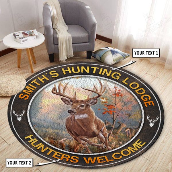 Personalized Deer Hunting Home Decor Round Rug 10771 - Image 3