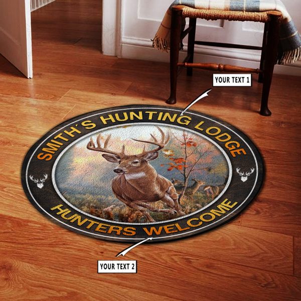 Personalized Deer Hunting Home Decor Round Rug 10771