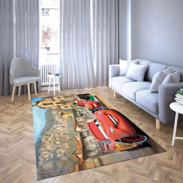 Lightning Mcqeen In Disney?S Cartoon Car 18 Rectangle Rug Decor Area Rugs For Living Room Bedroom Kitchen Rugs Home Carpet Flooring Rs017670 Print